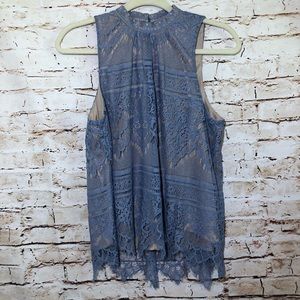 LC Lauren Conrad Sleeveless Lace Blouse L